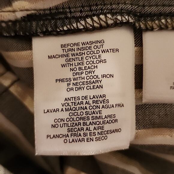 ANNE KLEIN Zip Up Blouse Metallic Gold Gray Stripe Shirt Blouse Plus Size 3X New - Picture 11 of 11